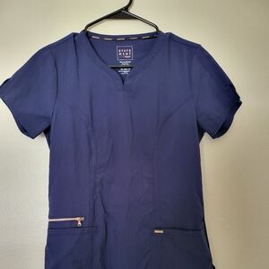 Cherokee xsmall blue scrub top